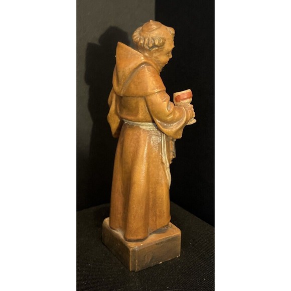 Vintage  Friar Monk Saint Wooden Statue  6” - Picture 3 of 7